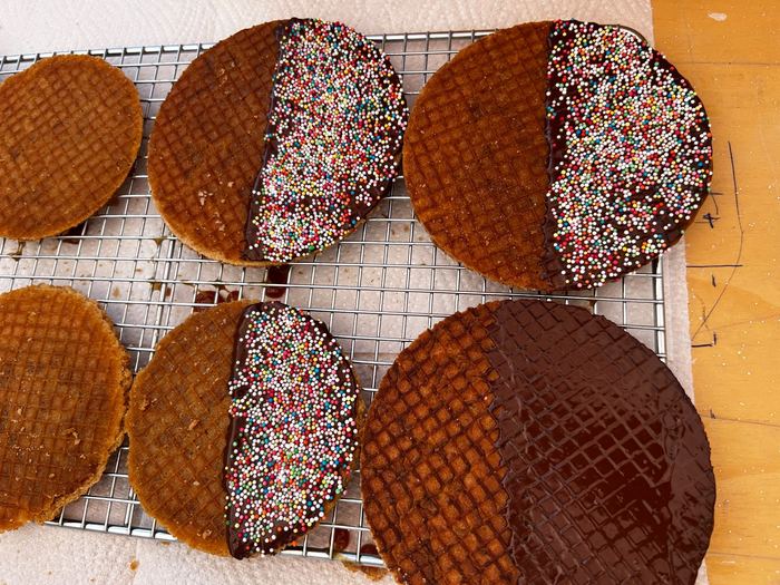 Optioneel met chocolade en discodip